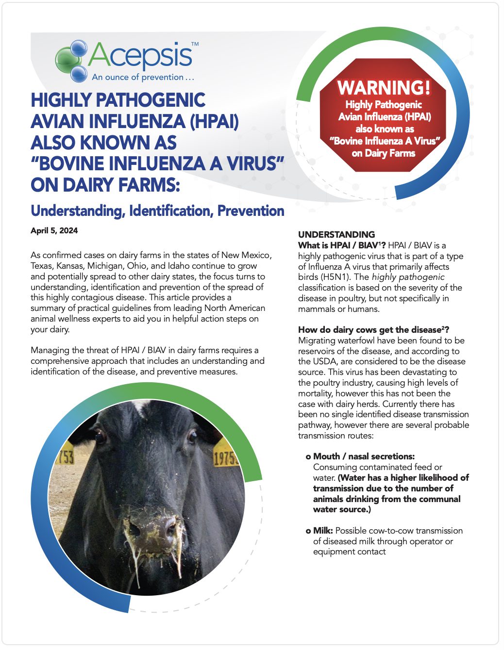 HPAI BIAV DairyFarms